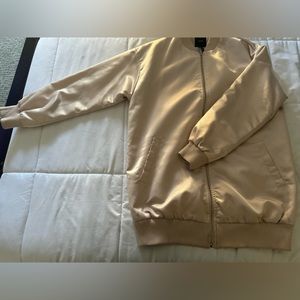 Beige Forever 21 bomber jacket